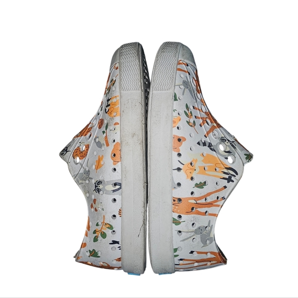 Native Shoes Kids Animal Print Slip-On Shoes - Orange on White - Picture 4 of 7
